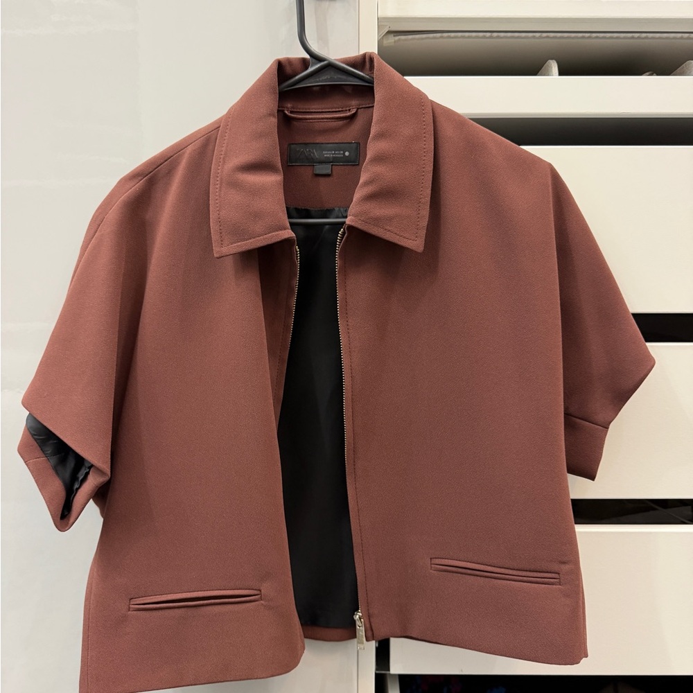 Zara Women's Short Sleeve Blazer - Brown